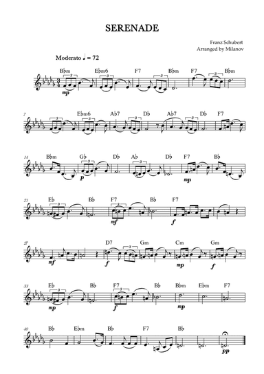 Serenade | Schubert | Lead Sheet | Bb minor