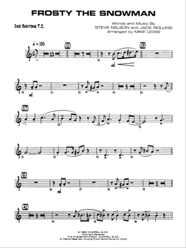 Frosty the Snowman: 2nd Baritone T.C.