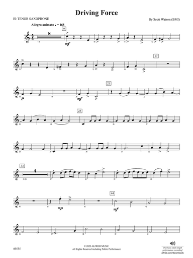 Driving Force: B-flat Tenor Saxophone