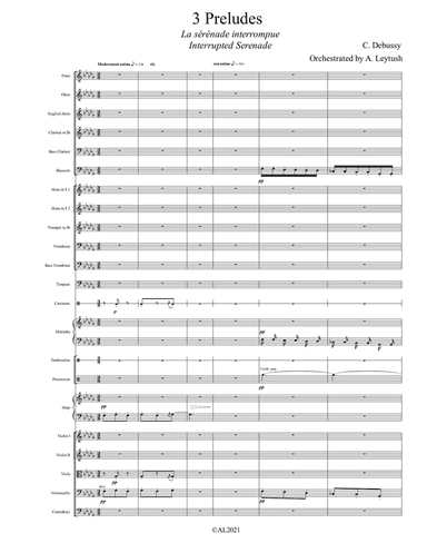 C. Debussy: The Complete Preludes, #9 (I), "Interrupted Serenade", Orchestrated by A. Leytush