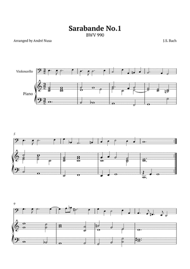 Sarabande No.1 BWV 990