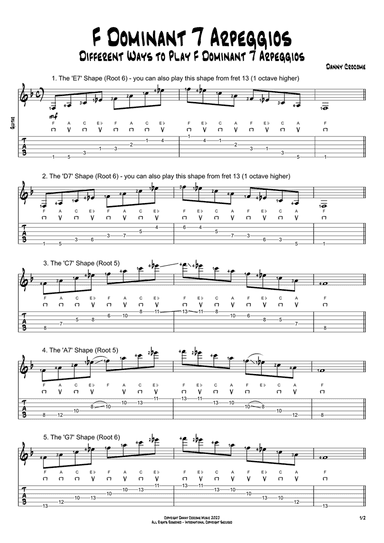 F Dominant 7 Arpeggios (5 Ways to Play)