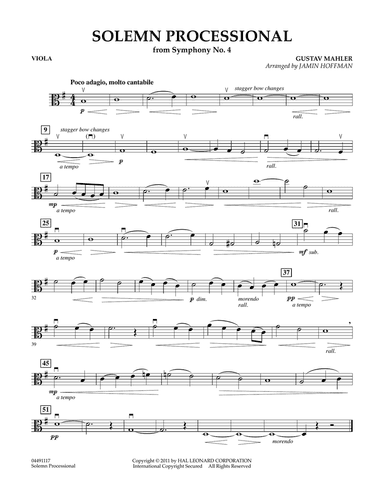 Solemn Processional (from "Symphony No. 4") - Viola