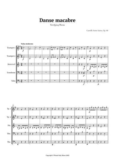 Danse Macabre by Camille Saint-Saens for Brass Quintet