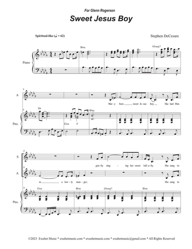 Sweet Jesus Boy (Duet for Soprano and Alto solo)