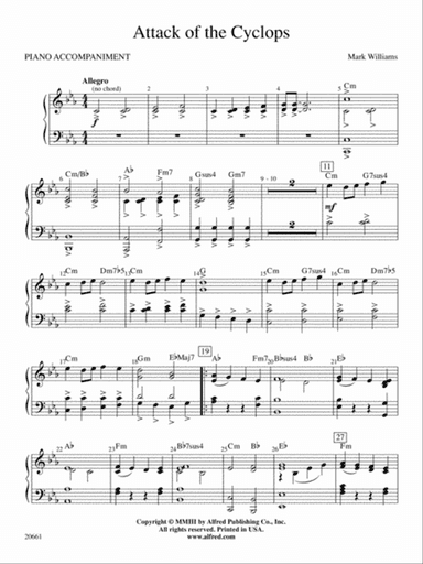 Attack of the Cyclops: Piano Accompaniment