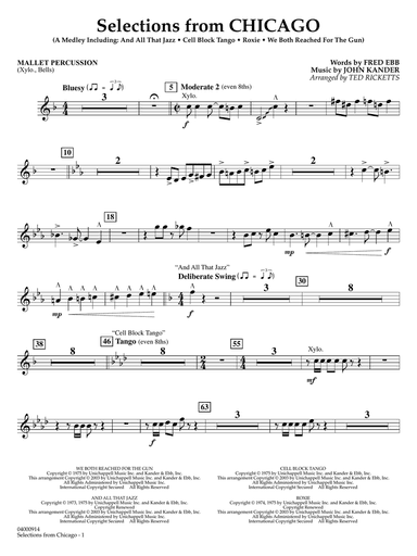 Selections from Chicago (arr. Ted Ricketts) - Mallet Percussion