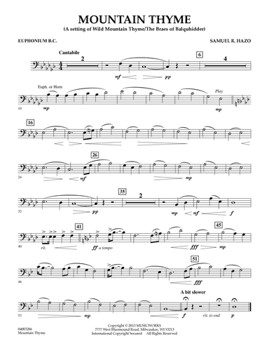 Mountain Thyme - Euphonium in Bass Clef