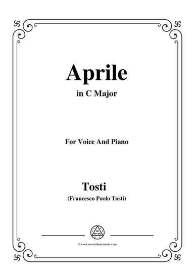 Tosti-Aprile in C Major,for Voice and Piano