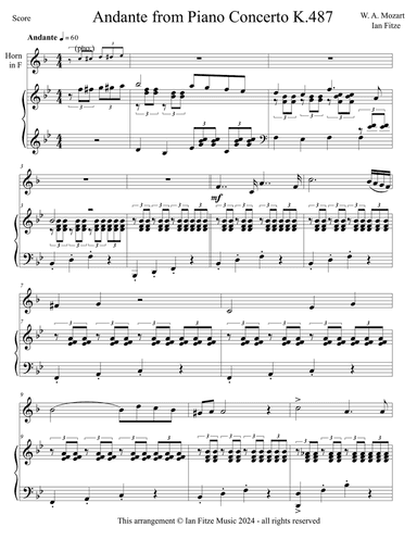 Andante from Piano Concerto K. 487