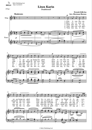 Liten Karin (Original key. G minor)