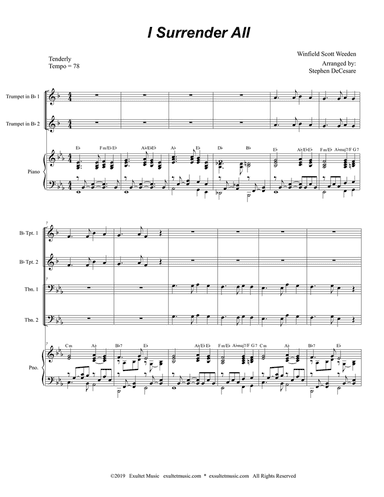 I Surrender All (Brass Quartet and Piano - Alternate Version)