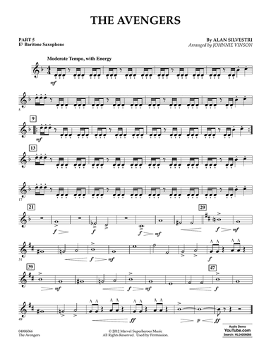 The Avengers (arr. Johnnie Vinson) - Pt.5 - Eb Baritone Saxophone