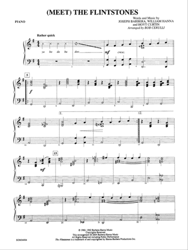 (Meet) The Flintstones: Piano Accompaniment