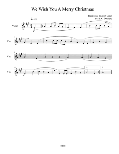 We Wish You A Merry Christmas (Violin Solo)