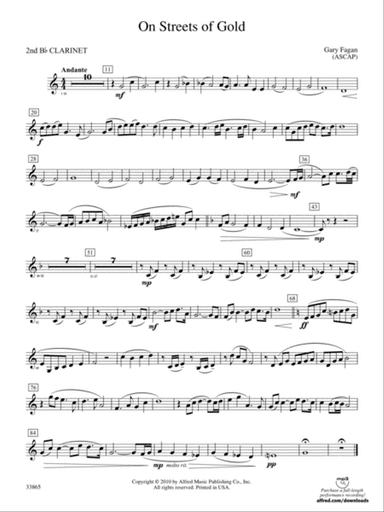 On Streets of Gold: 2nd B-flat Clarinet