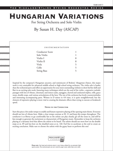 Hungarian Variations: Score