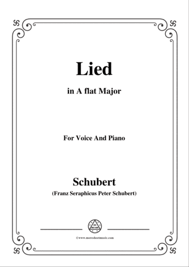 Schubert-Lied(Es ist so angenehm),in A flat Major,D.284,for Voice and Piano