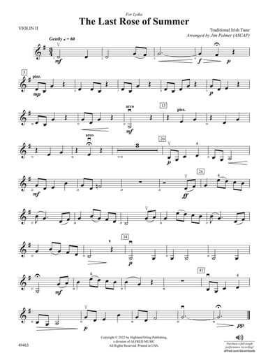 The Last Rose of Summer: 2nd Violin