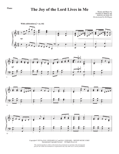 The Joy Of The Lord Lives In Me - Piano