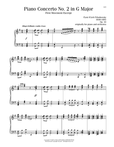 Piano Concerto No. 2 In G Major, Op. 44, First Movement Excerpt