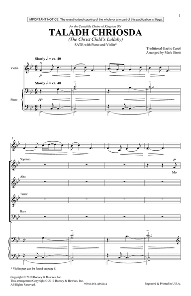 Taladh Chriosda (arr. Mark Sirett)