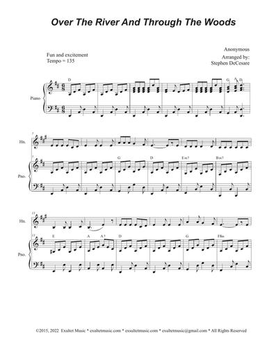 Over The River And Through The Woods (French Horn solo and Piano)