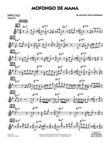 Mofongo De Mama - Sample Solo - Tenor Sax