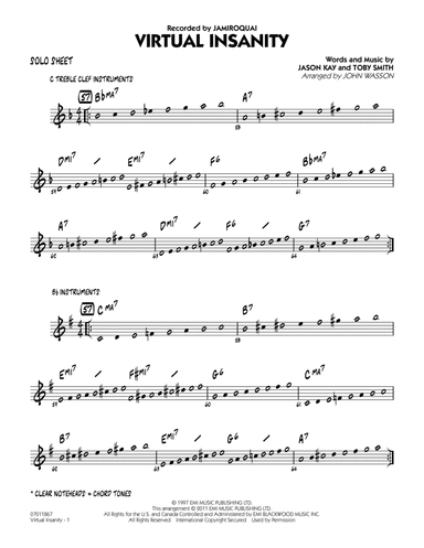 Virtual Insanity - Solo Sheet