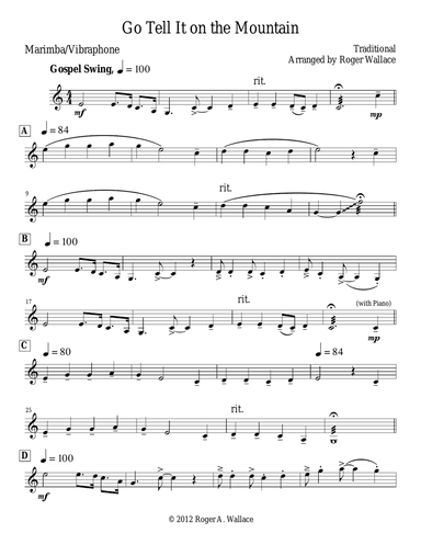 Go Tell It on the Mountain (Marimba & Piano)