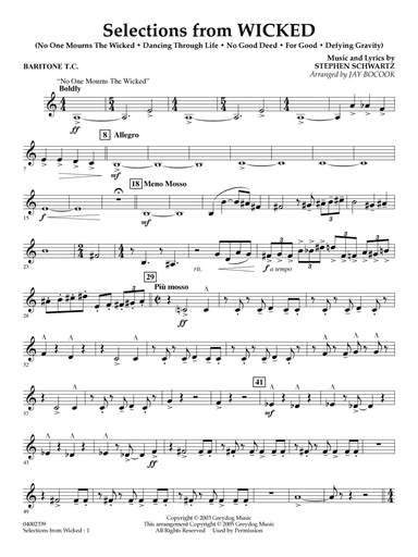 Selections from Wicked (arr. Jay Bocook) - Baritone T.C.