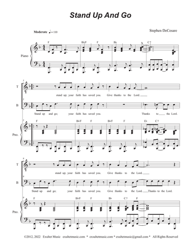 Stand Up And Go (Duet for Tenor and Bass solo)