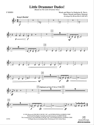 Little Drummer Dudes!: 1st F Horn