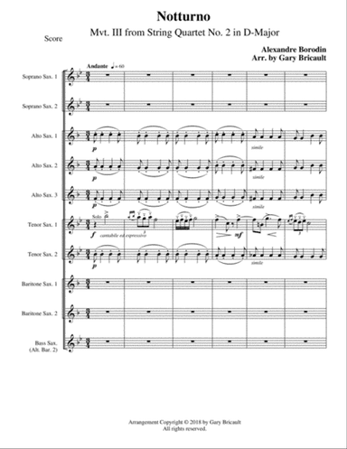 Notturno from String Quartet No. 2