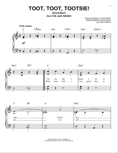 Toot, Toot, Tootsie! (Good-bye!)