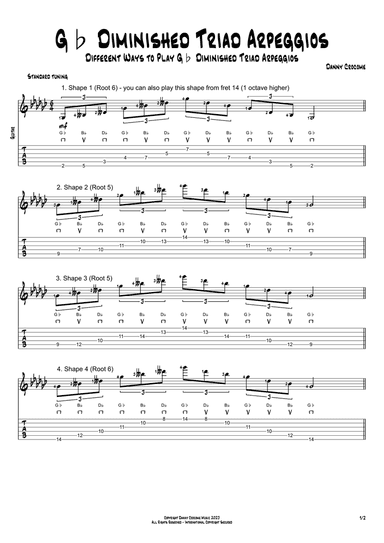 Gb Diminished Triad Arpeggios (5 Ways to Play)