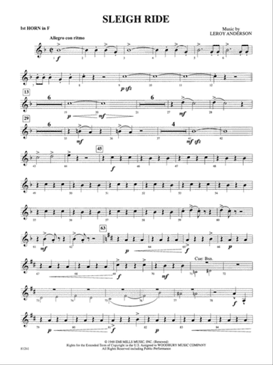 Sleigh Ride: 1st F Horn