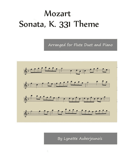 Sonata, K. 331 Theme - Flute Duet and Piano