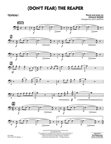 (Don't Fear) The Reaper (arr. Paul Murtha) - Trombone 1