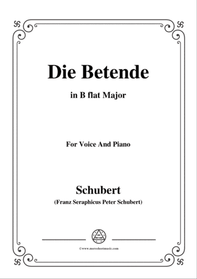Schubert-Die Betende,in B flat Major,for Voice&Piano