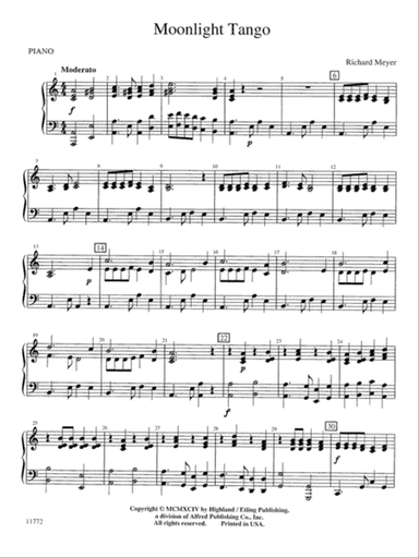 Moonlight Tango: Piano Accompaniment