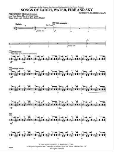 Songs of Earth, Water, Fire and Sky: 3rd Percussion
