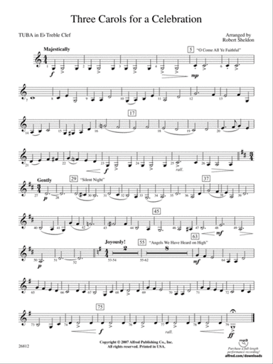 Three Carols for a Celebration: (wp) E-flat Tuba T.C.