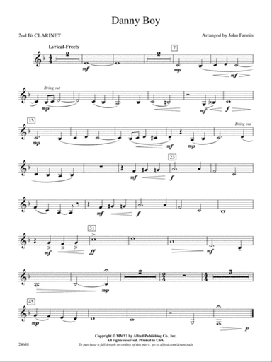 Danny Boy: 2nd B-flat Clarinet