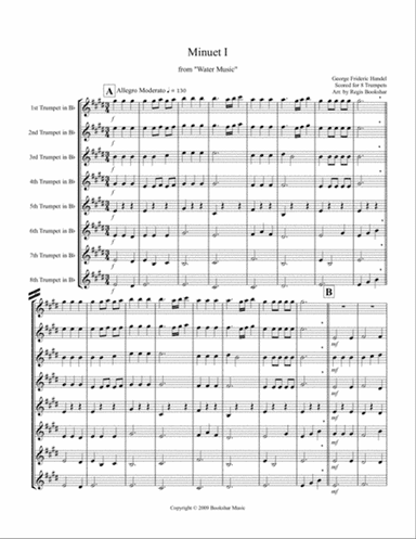 Minuet I (from "Water Music") (Trumpet Octet)