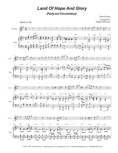 Land Of Hope And Glory (Pomp and Circumstance) (Alto Saxophone and Piano)