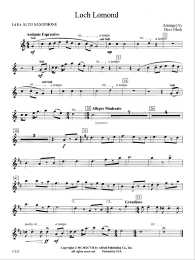 Loch Lomond: E-flat Alto Saxophone