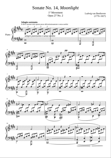 Moonlight Sonata, Mov. 1 - Ludwig Van beethoven
