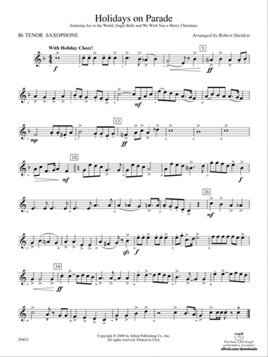 Holidays on Parade: B-flat Tenor Saxophone