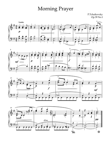 Morning Prayer - Op.39 No.1
